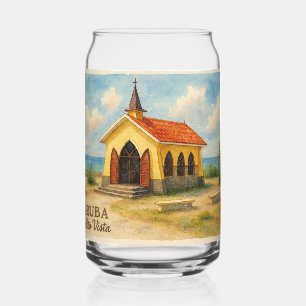 Vaso Con Forma De Lata Alto Vista Aruba acuarela
