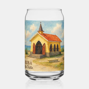 Vaso Con Forma De Lata Alto Vista Aruba acuarela