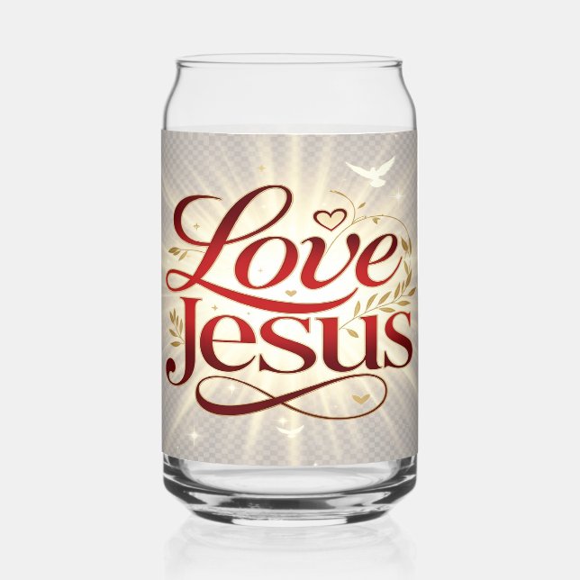 Vaso Con Forma De Lata Ama a Jesús (Anverso)