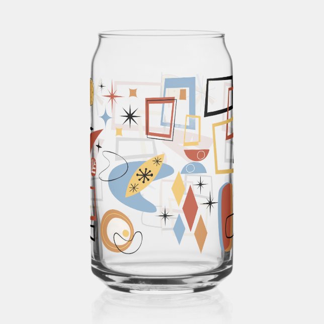 Vaso Con Forma De Lata ambiente de los 70 flores (Izquierda)