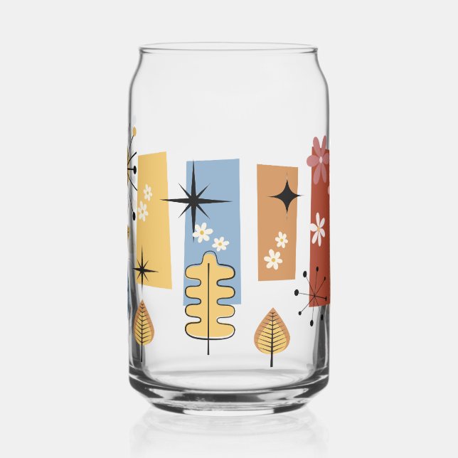 Vaso Con Forma De Lata ambiente de los 70 flores (Izquierda)