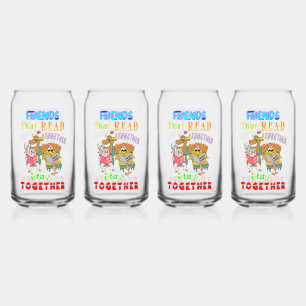 Vaso Con Forma De Lata Amigos que leen juntos permanecen juntos
