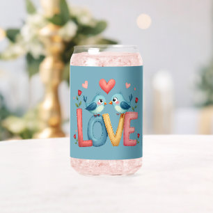 Vaso Con Forma De Lata Amor caprichoso Aves Pastel Cottagecore Arte