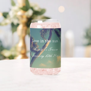 Vaso Con Forma De Lata Amor en el sol idílica boda de la playa puede gafa