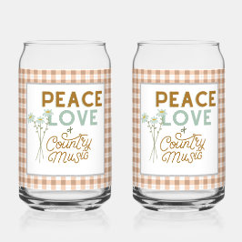Vaso Con Forma De Lata Amor por la paz y música country