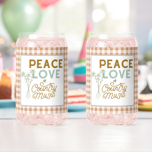 Vaso Con Forma De Lata Amor por la paz y música country