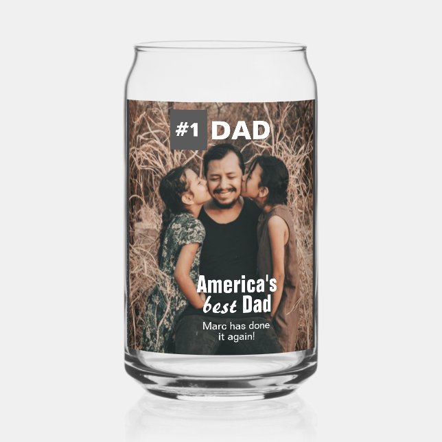 Vaso Con Forma De Lata Añadir al papá número de foto uno (Anverso)