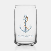 Anclaje Azul Vintage Con Rope Personalizado