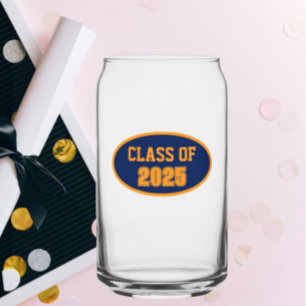 Vaso Con Forma De Lata Año de clase de los colores azul y Naranja de la M