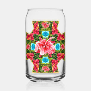 Vaso Con Forma De Lata Anthurium e Hibiscus Cross