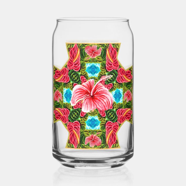 Vaso Con Forma De Lata Anthurium e Hibiscus Cross (Anverso)