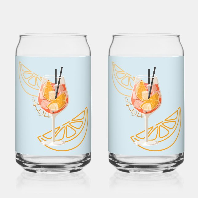 Vaso Con Forma De Lata Aperol O'Clock (Anverso)