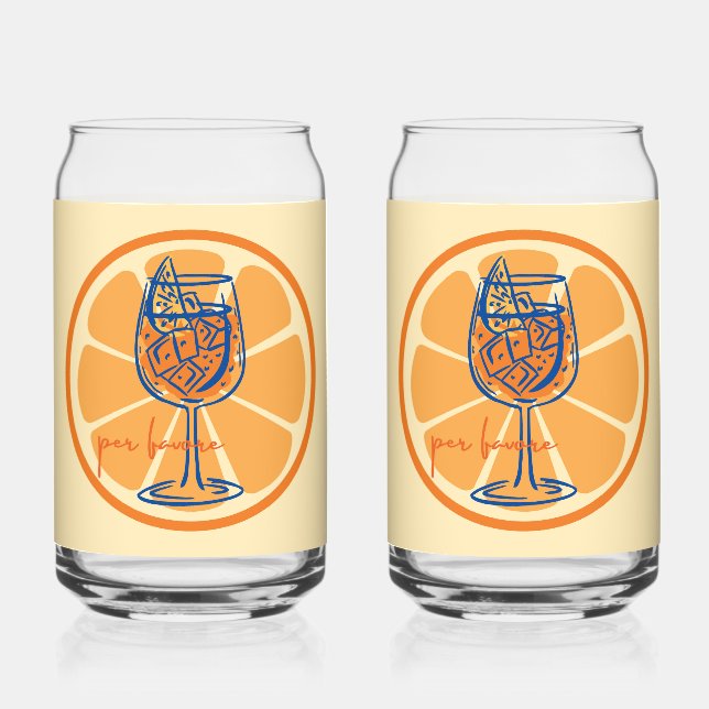 Vaso Con Forma De Lata Aperol por favore (Anverso)