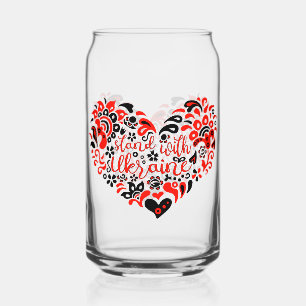 Vaso Con Forma De Lata Apoyar a Ucrania con letras y corazón