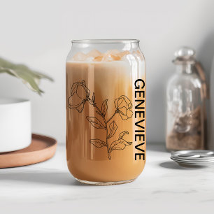 Vaso Con Forma De Lata April Birth Flower Sweet Pea con nombre personaliz