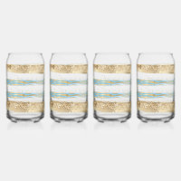 Aqua Blue Gold Purpurina Confetti Zebra Animal