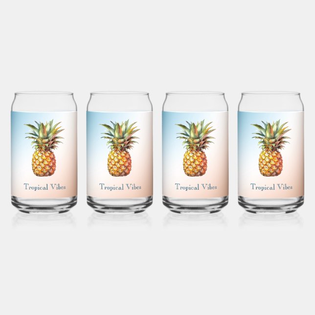 Vaso Con Forma De Lata Aqua Cream Happy Tropical Pineapple (Anverso)