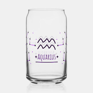 Vaso Con Forma De Lata Aquarius Can Glass Aquarius Zodiac Sign