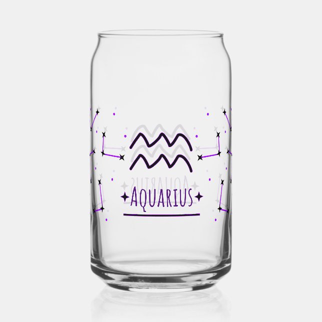 Vaso Con Forma De Lata Aquarius Can Glass Aquarius Zodiac Sign (Anverso)