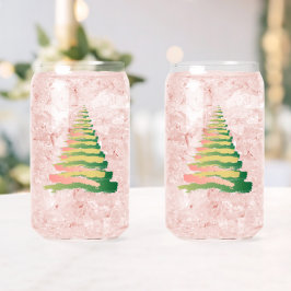 Vaso Con Forma De Lata Árbol de Navidad con Pinceladas Minimalistas