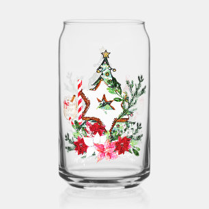 Vaso Con Forma De Lata Árbol de Navidad Flores Caña de Dulce JOY