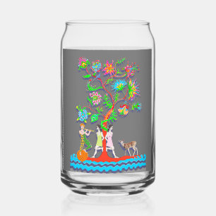 Vaso Con Forma De Lata Árbol Vibrante Colorido con Figuras