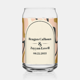 Vaso Con Forma De Lata Arco de remolino retro personalizado de boda en ro