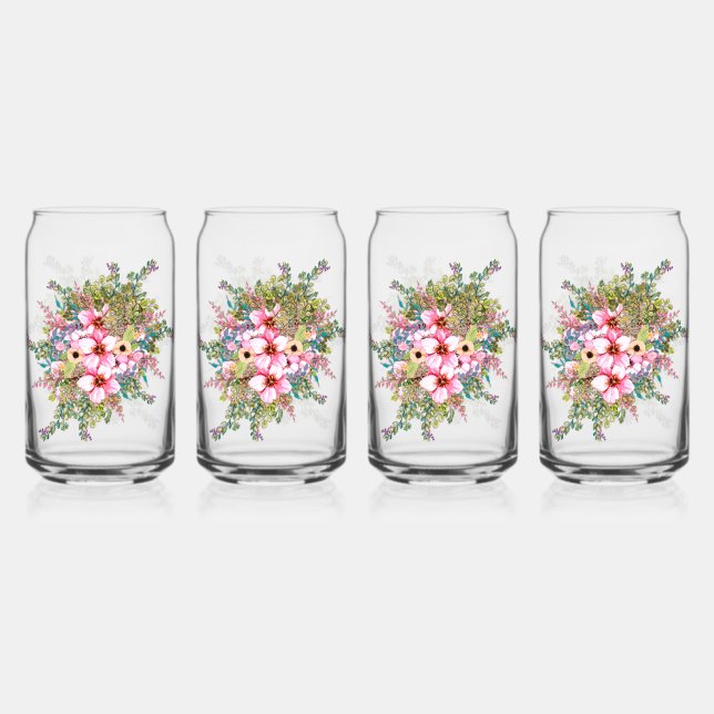Vaso Con Forma De Lata Arreglo de las flores (Anverso)