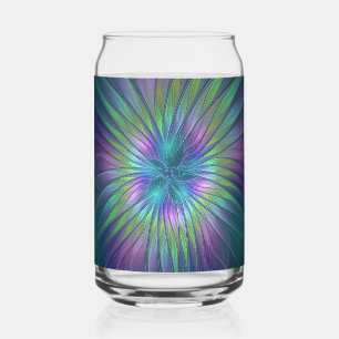 Vaso Con Forma De Lata Arte abstracto fractal de flor de fantasía brillan