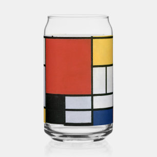 Vaso Con Forma De Lata Arte abstracto rojo azul amarillo de Piet Mondrian