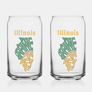 Vaso Con Forma De Lata Arte con palabras del apodo de Illinois