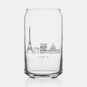Vaso Con Forma De Lata Arte de línea del horizonte minimalista de París