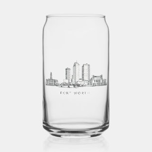 Vaso Con Forma De Lata Arte de línea minimalista de la silueta de Fort Wo