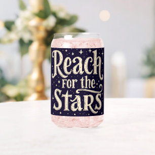 Vaso Con Forma De Lata Arte de Tipografía Celestial 'Alcanza las Estrella