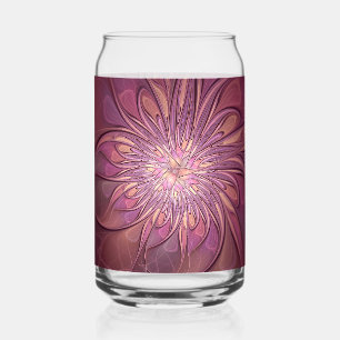 Vaso Con Forma De Lata Arte floral fractal moderno abstracto colores de b