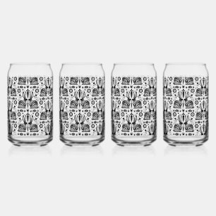 Vaso Con Forma De Lata Arte folclórico nórdico escandinavo conejo