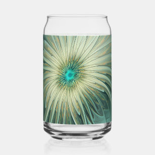 Vaso Con Forma De Lata Arte fractal de flores de fantasía verde salvia ab