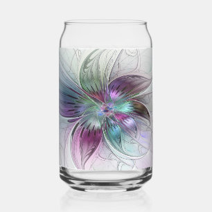 Vaso Con Forma De Lata Arte fractal floral abstracto colorido moderno