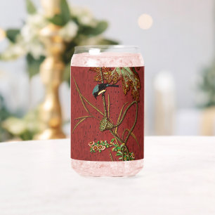 Vaso Con Forma De Lata Arte ornamental de Pájaros y Plantas Janpanesas