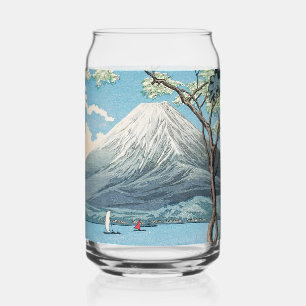 Vaso Con Forma De Lata Arte vintage japonés del Monte Fuji y el lago Yama