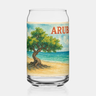 Vaso Con Forma De Lata Aruba Divi Tree Eagle Beach acuarela
