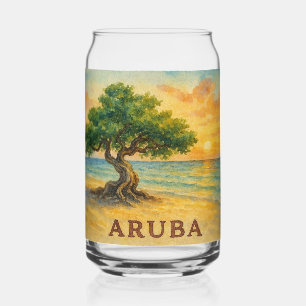 Vaso Con Forma De Lata Aruba Playa Eagle Divi Tree Hora Dorada