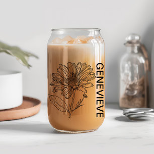 Vaso Con Forma De Lata Aster de flores de nacimiento de septiembre con no
