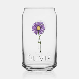 Vaso Con Forma De Lata ASTER Septiembre Nacimiento de flor Nombre persona