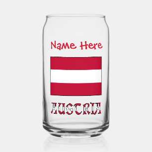 Vaso Con Forma De Lata Austria Bandera Austriaca Roja Personalización