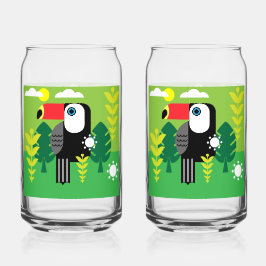 Vaso Con Forma De Lata Ave Tropical Turca