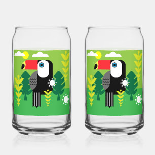 Vaso Con Forma De Lata Ave Tropical Turca