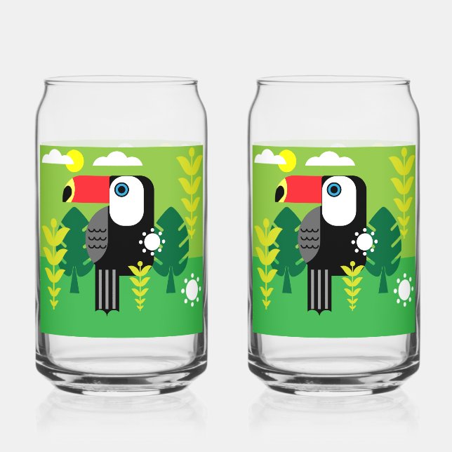 Vaso Con Forma De Lata Ave Tropical Turca (Anverso)