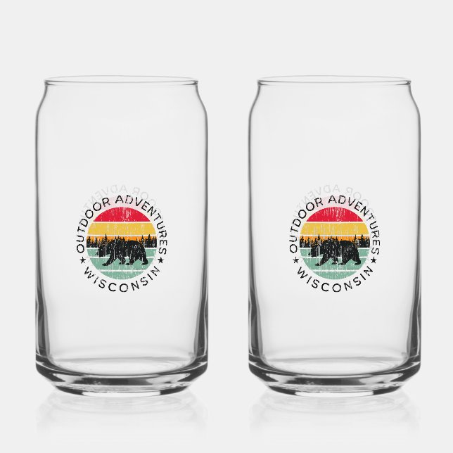 Vaso Con Forma De Lata Aventuras al aire libre Wisconsin (Anverso)