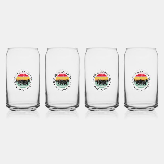 Vaso Con Forma De Lata Aventuras al aire libre Wisconsin (Anverso)